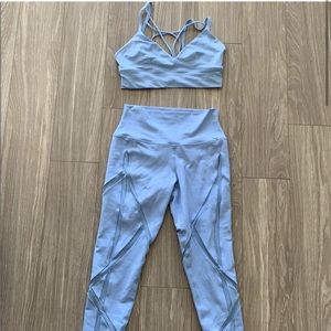 ALO Yoga baby blue mesh strappy set